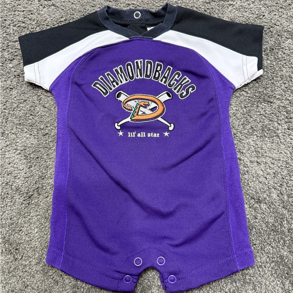 Genuine Merchandise MLB Purple Black White Diamondbacks Romper 3/6 months